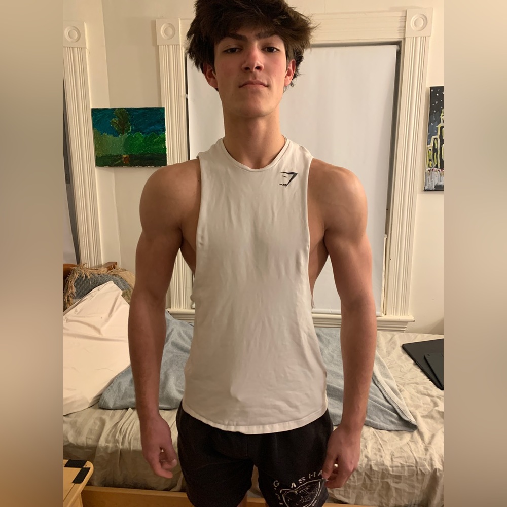 White Gymshark Muscle Tank